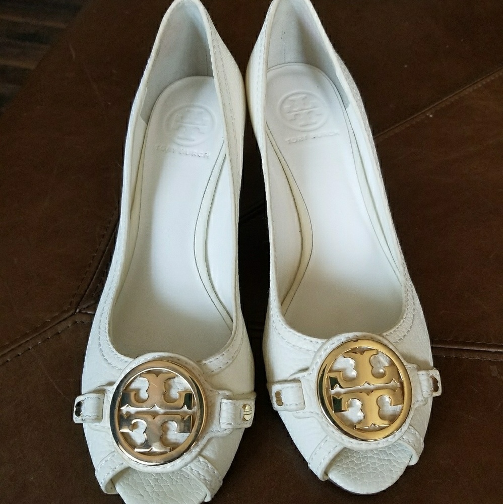Authentic Tory Burch Peep Toe Wedge